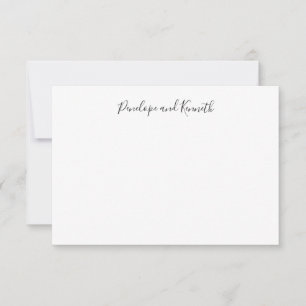 最小限モダン白黒スクリプトタイポグラフィ サンキューカード