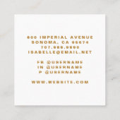 最小限モダン美容師金ゴールドスクリプト スクエア名刺 (裏面)