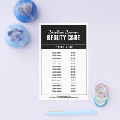 最小額白黒の価格表 チラシ (シングル)