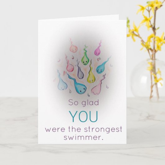 最強のスイマー カード (黄色い花)