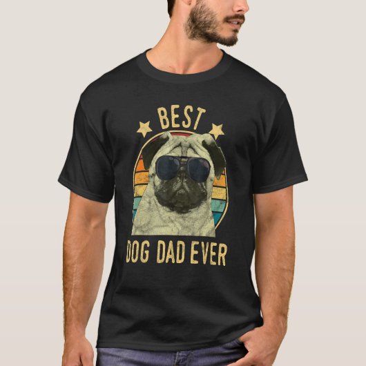 最強のパグパパ 父の日ギフト Tシャツ (正面)