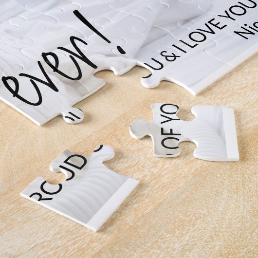 最強のママ1枚のカスタム写真コラージュ ジグソーパズル (側面)