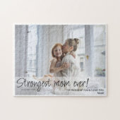 最強のママ1枚のカスタム写真コラージュ ジグソーパズル (横)