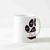 最強の犬ママの肉球プリント コーヒーマグカップ (正面右)