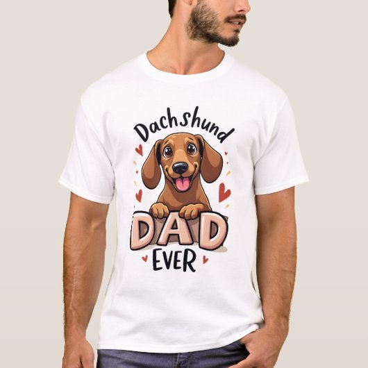 最強ダックスフントンド父さんTシャツ Tシャツ (正面)
