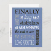 最後おもしろいに発結婚した表 インビテーションポストカード (正面/裏面)