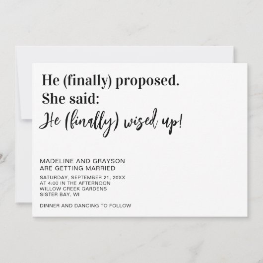 最後おもしろいのカジュアル結婚式招待状 招待状 (正面)