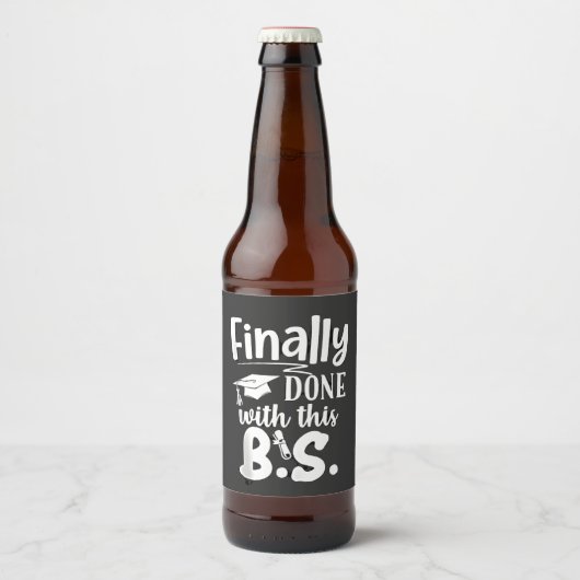 最後にこのBS卒業2025おもしろいで完了 ビールラベル (正面)