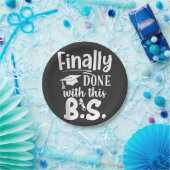 最後にこのBS卒業2025おもしろいで完了 ペーパープレート (パーティー)