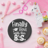 最後にこのBS卒業2025おもしろいで完了 ペーパープレート (パーティー)