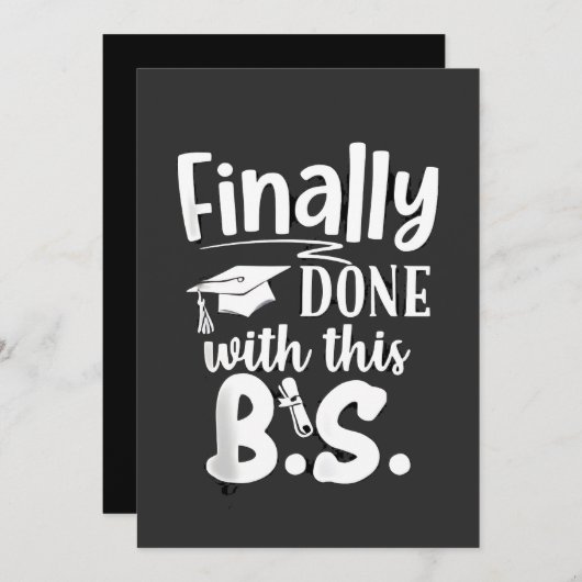 最後にこのBS卒業2025おもしろいで完了 案内状 (正面/裏面)