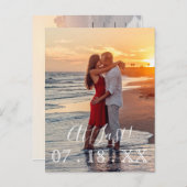 最後にエレガントな結婚式で日付を保存 案内ポストカード (正面/裏面)