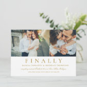 最後にエレガントアンティーク金ゴールド結婚の写真 セーブザデート (スタンド正面)