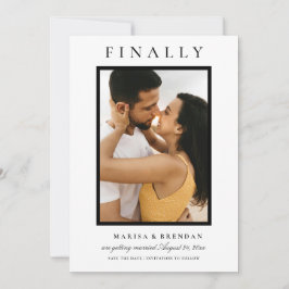 最後にエレガント白黒の写真 セーブザデート