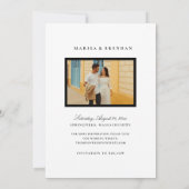 最後にエレガント白黒の写真 セーブザデート (裏面)