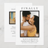 最後にエレガント白黒の写真 セーブザデート (正面/裏面)