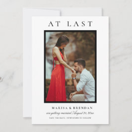 最後にエレガント白黒の写真 セーブザデート