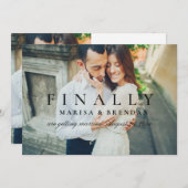 最後にエレガント白黒の写真 セーブザデート (正面/裏面)