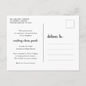 最後にシンプル写真のモダン卒業 案内ポストカード (裏面)