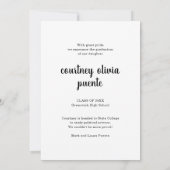 最後にシンプル写真のモダン卒業 案内状 (裏面)