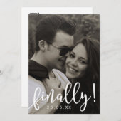 最後にスクリプトフォントオーバーレイ日付カードを保存 セーブザデート (正面/裏面)