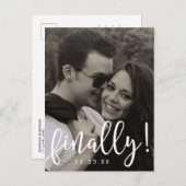 最後にスクリプトフォントオーバーレイ日付ポストカードを保存 案内ポストカード (正面/裏面)