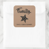 最後にステッカー、卒業ギフトラベル、夏 スクエアシール (バッグ)