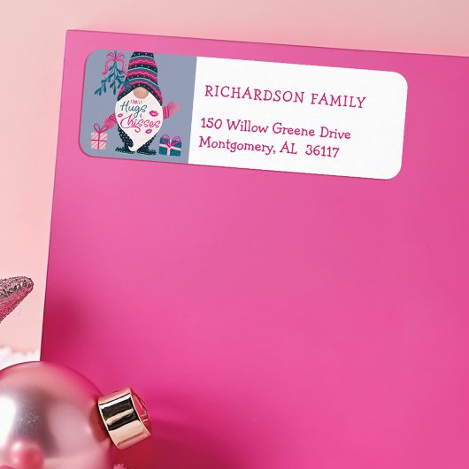 最後にハグ&キスおもしろいブライトクリスマス格言 ラベル