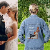 最後にミセス・ネーム・おもしろいフィギュア結婚のカップル デニムジャケット