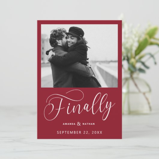 最後にミニマル結婚リストの写真日付を保存 セーブザデート (スタンド正面)