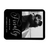 最後にミニマル結婚リストの写真日付を保存 マグネット (横)