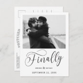 最後にミニマル結婚リストの写真日付を保存 案内ポストカード (正面/裏面)