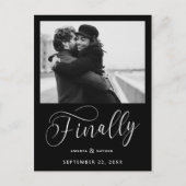 最後にミニマル結婚リストの写真日付を保存 案内ポストカード (正面)