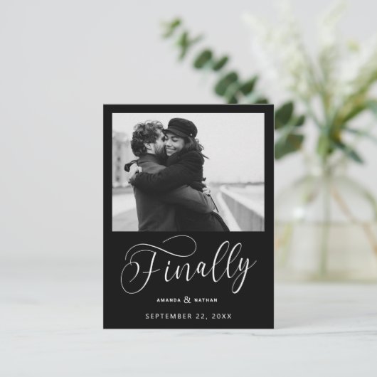 最後にミニマル結婚リストの写真日付を保存 案内ポストカード (スタンド正面)