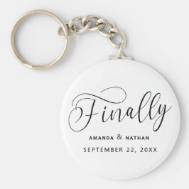 最後にミニマル結婚式の日付を保存 キーホルダー