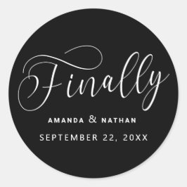 最後にミニマル結婚式の日付を保存 ラウンドシール