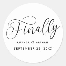 最後にミニマル結婚式の日付を保存 ラウンドシール