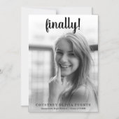 最後にモダンスクリプト写真の卒業 マグネット招待状 (正面)