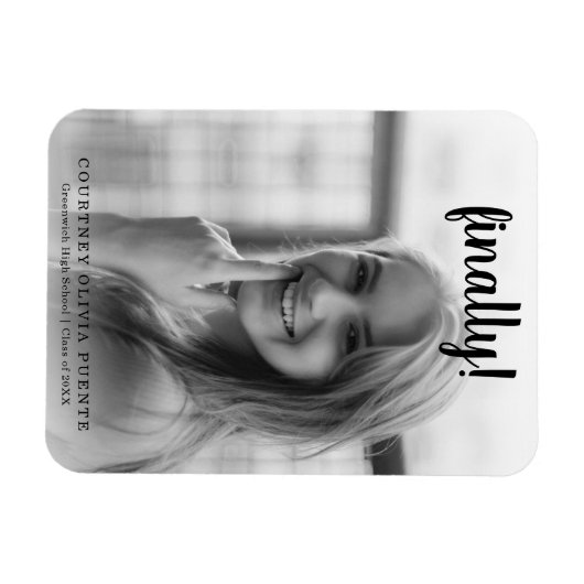 最後にモダン写真の卒業発表 マグネット (横)