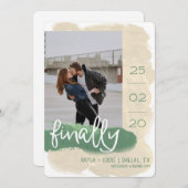 最後にモダン水彩写真タングリーン セーブザデート (正面/裏面)