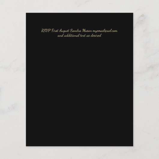 最後にモダン金ゴールド白い黒の結婚式の招待 (裏面)