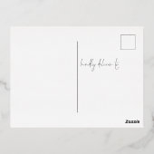 最後に写真の結婚式で日付フォイルはがきを保存 箔シーズンポストカード (裏面)