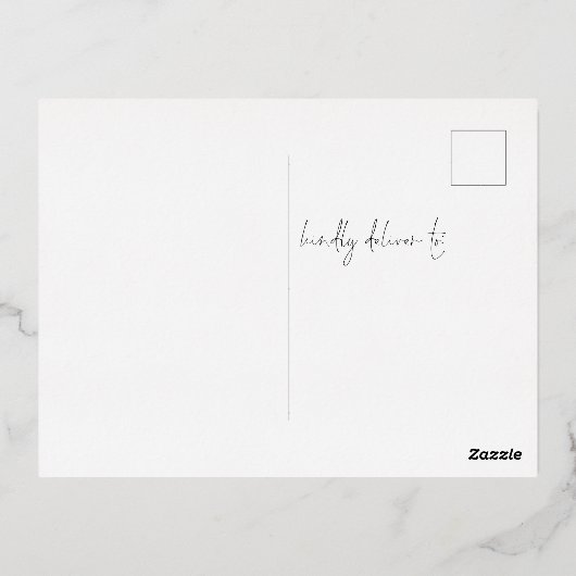 最後に写真の結婚式で日付フォイルはがきを保存 箔シーズンポストカード (裏面)