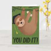 最後に卒業スロット卒業式グリーティングカード カード (黄色い花)