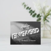 最後に婚約したムービー白黒日付を保存 ポストカード (スタンド正面)