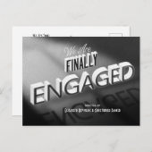 最後に婚約したムービー白黒日付を保存 ポストカード (正面/裏面)