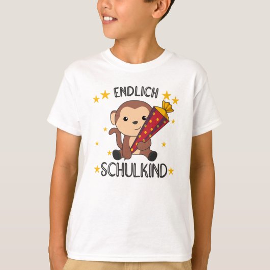最後に学校の種類のモンキースクールバッグロックザ Tシャツ (正面)
