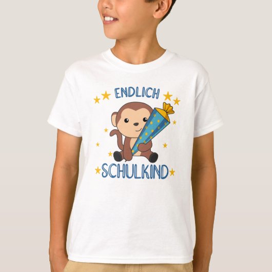 最後に学校の種類のモンキースクールバッグロックザ Tシャツ (正面)