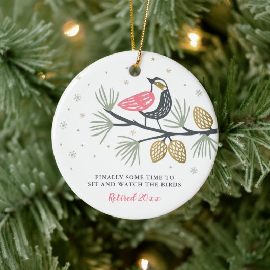 最後に座って鳥の引退を見る時間 セラミックオーナメント (ツリー)