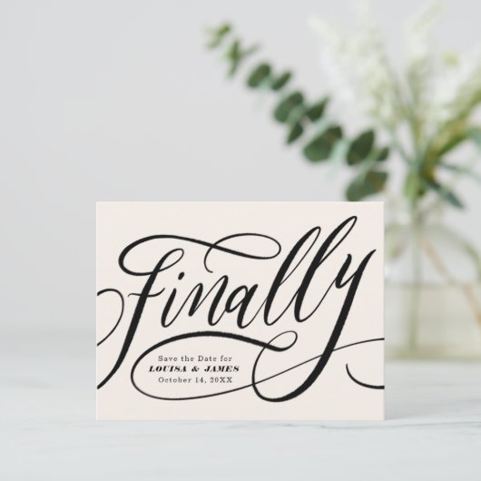 最後に延期された日付の変更日付の保存 ポストカード (スタンド正面)